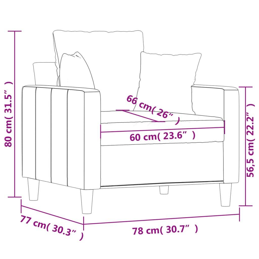 vidaXL Sessel Schwarz 60 cm Samt