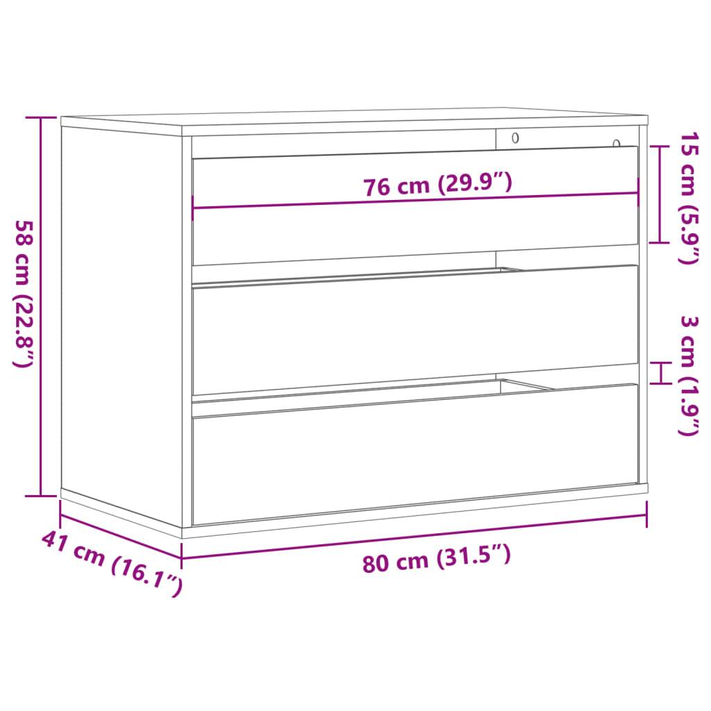vidaXL Kommode Betongrau 80x41x58 cm Holzwerkstoff