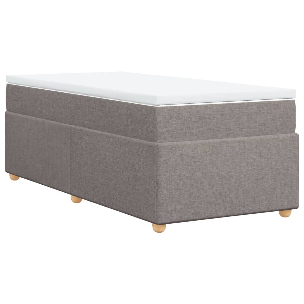 vidaXL Boxspringbett mit Matratze Taupe 90x190 cm Stoff