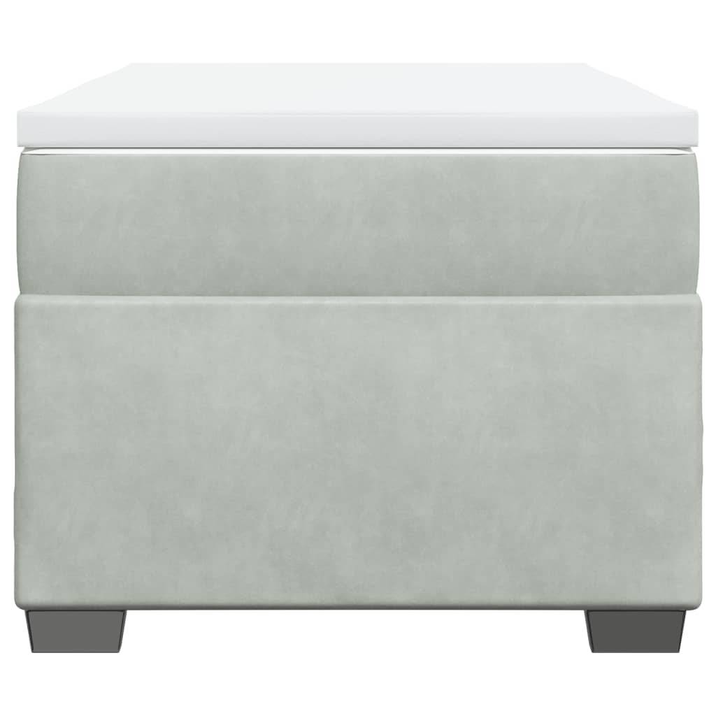 vidaXL Boxspringbett mit Matratze Hellgrau 80x200 cm Samt