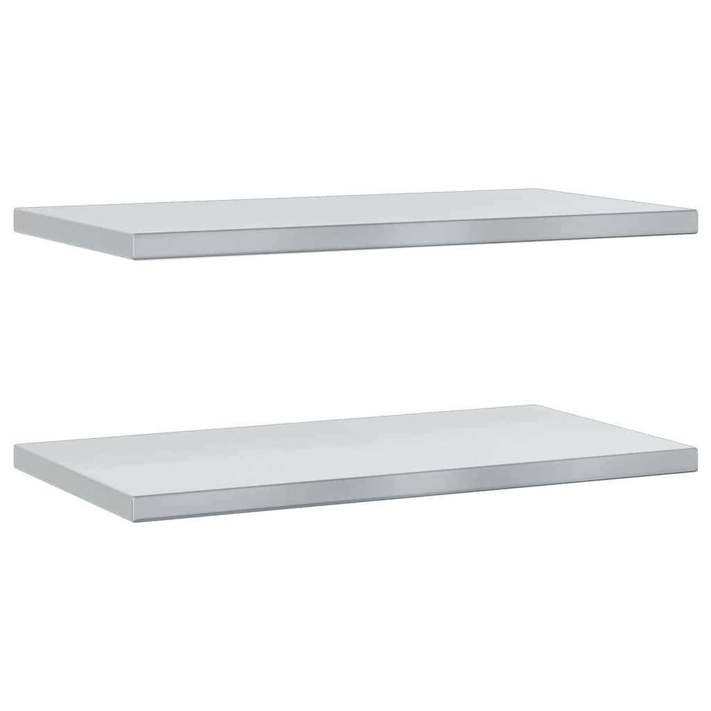 vidaXL Wandregale 2 Stk. 75x40x3 cm Silbern Edelstahl