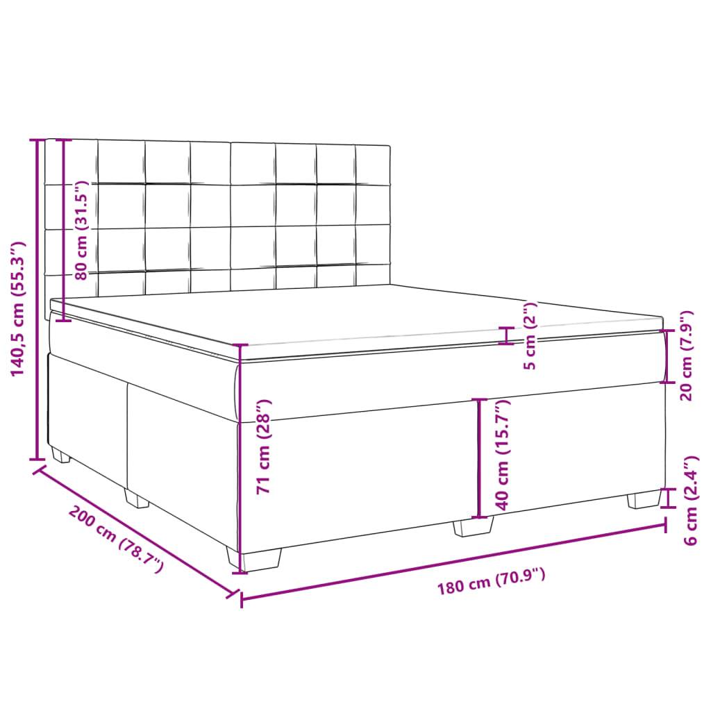 vidaXL Boxspringbett mit Matratze Blau 180x200 cm Stoff