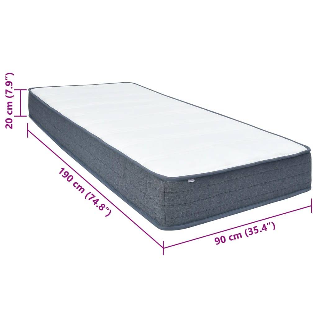 vidaXL Boxspringmatratze 190x90x20 cm Stoff