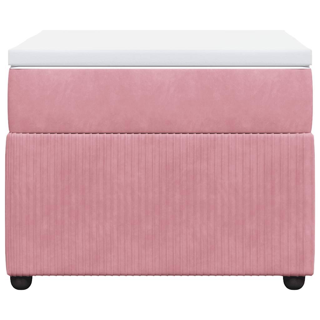 vidaXL Boxspringbett mit Matratze Rosa 90x190 cm Samt