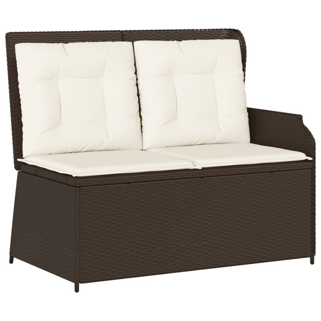 vidaXL 5-tlg. Garten-Lounge-Set mit Kissen Braun Poly Rattan