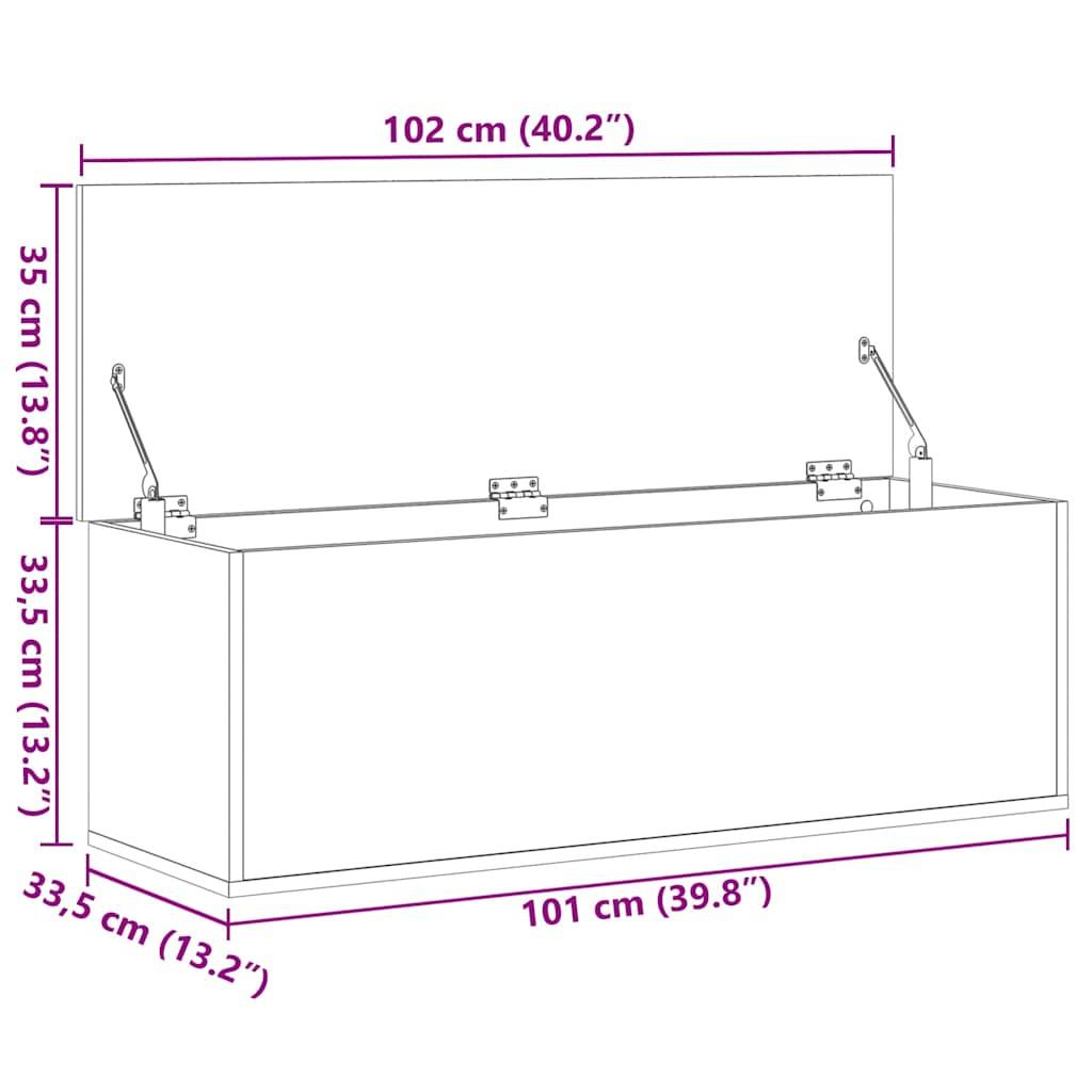 vidaXL Truhe Betongrau 102x35x35 cm Holzwerkstoff