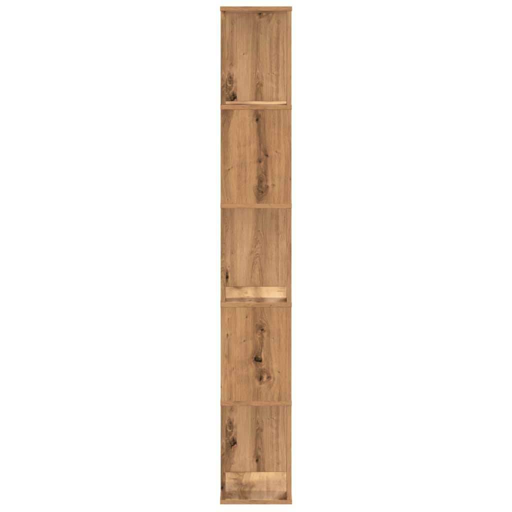 vidaXL Bücherregal 5 Böden Artisan-Eiche 45x23,5x162,5 Holzwerkstoff