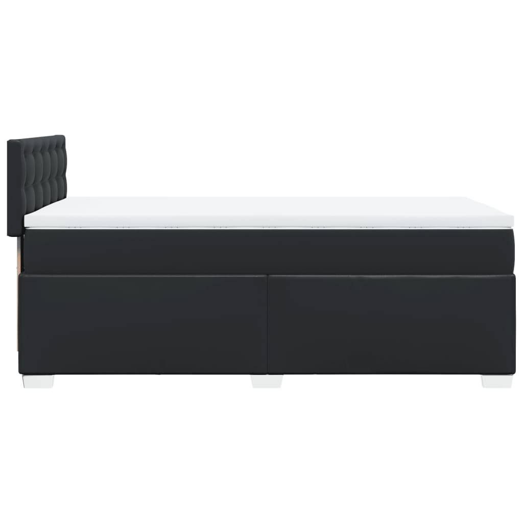 vidaXL Boxspringbett mit Matratze Schwarz 100x200 cm Kunstleder