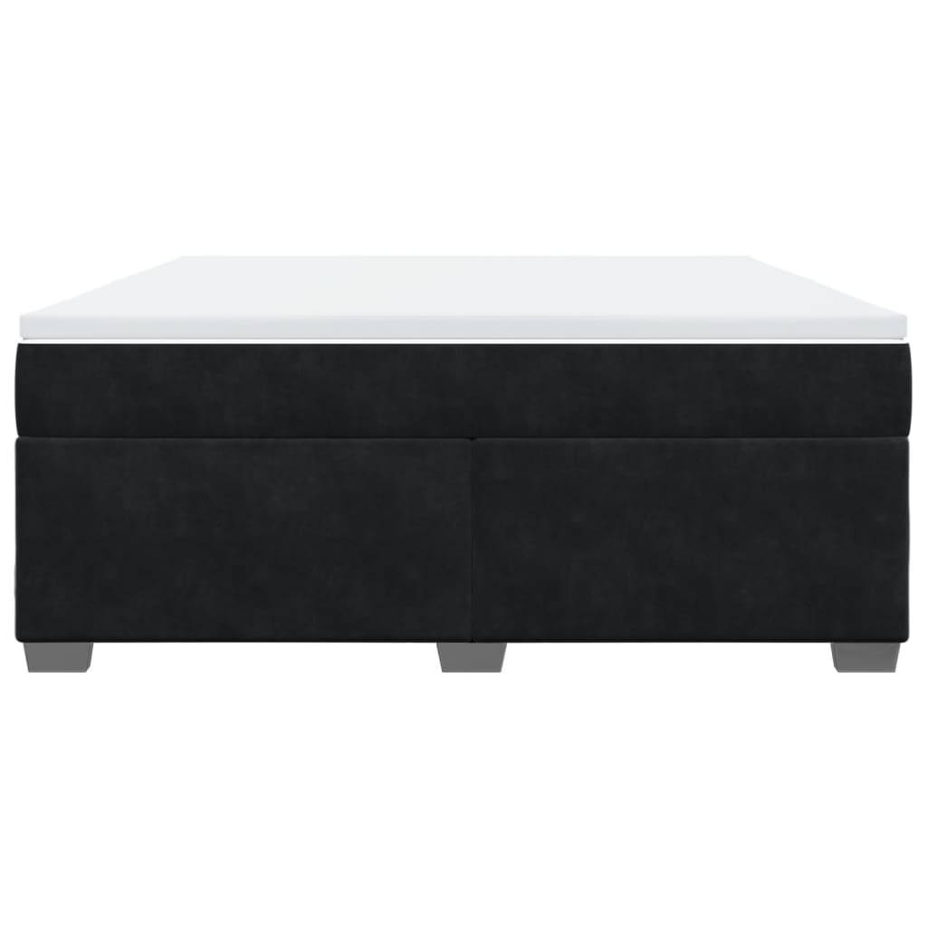 vidaXL Boxspringbett mit Matratze Schwarz 180x200 cm Samt