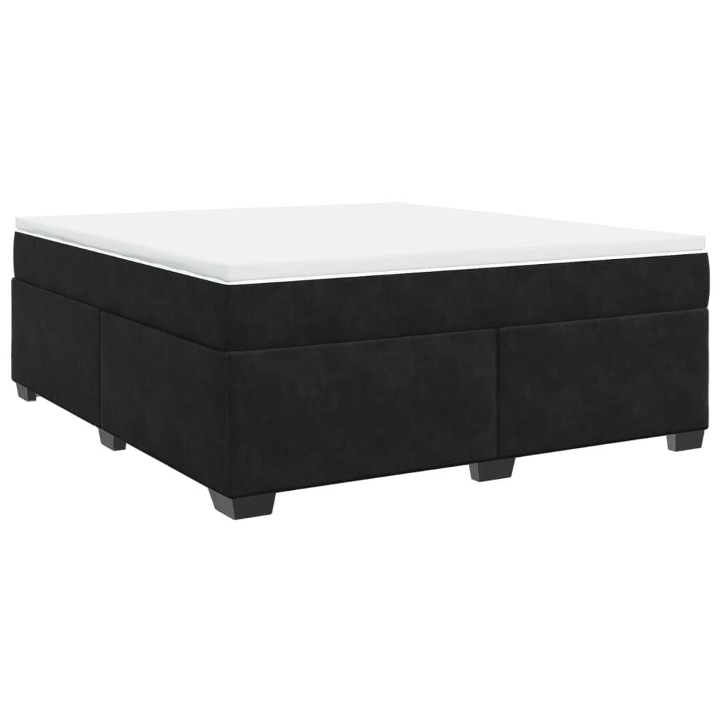 vidaXL Boxspringbett mit Matratze Schwarz 180x200 cm Samt