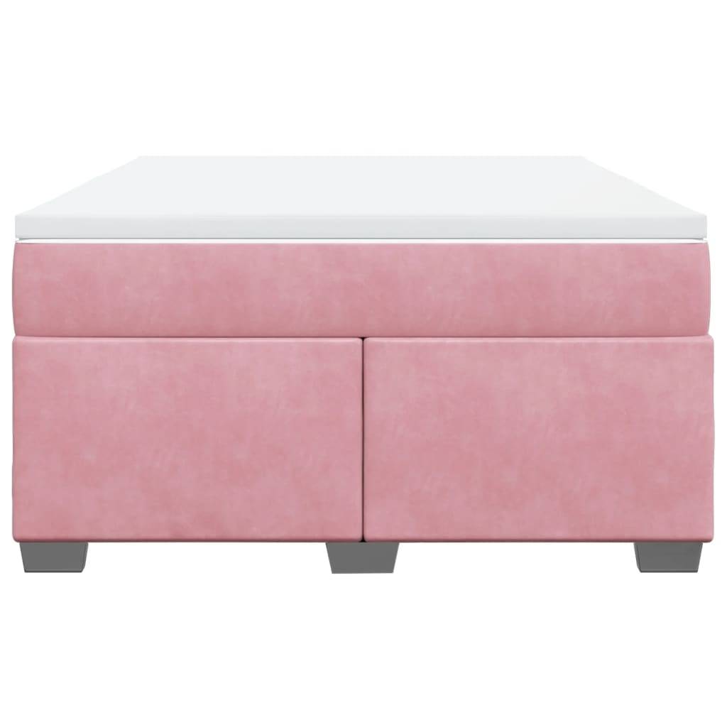 vidaXL Boxspringbett mit Matratze Rosa 140x200 cm Samt