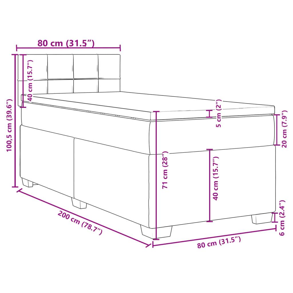 vidaXL Boxspringbett mit Matratze Blau 80x200 cm Stoff