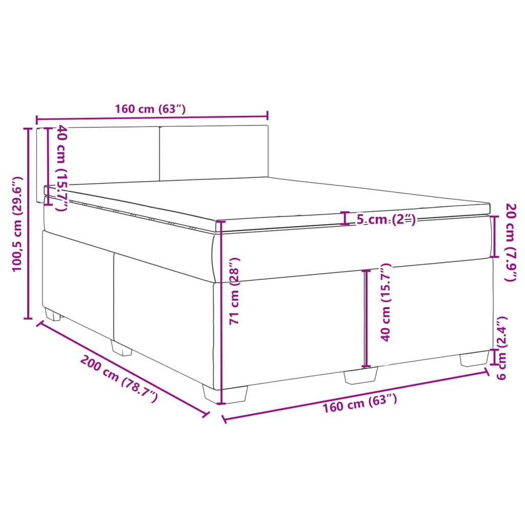 vidaXL Boxspringbett mit Matratze Rosa 160x200 cm Samt