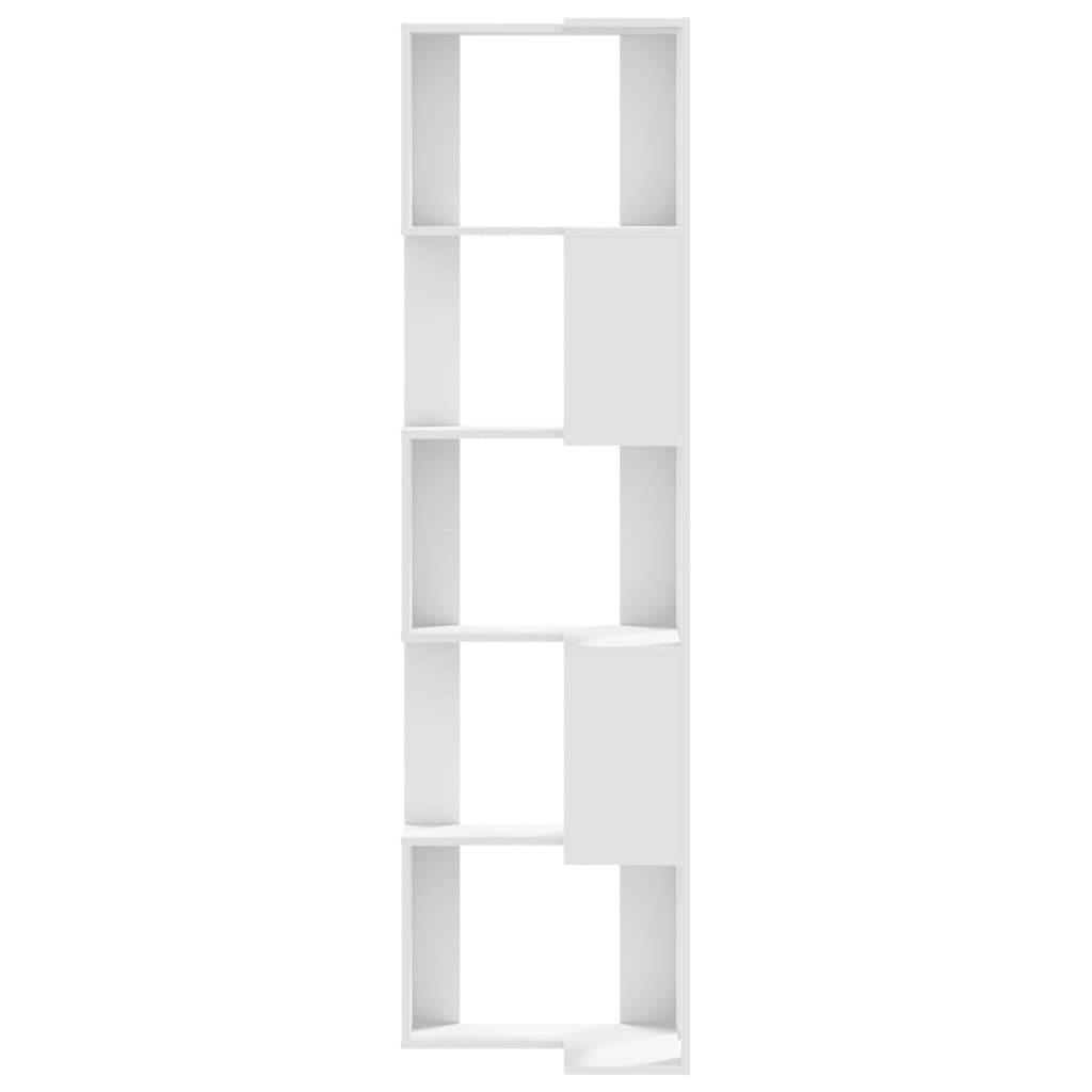 vidaXL Eck-Bücherregal 5 Böden Weiß 50x50x179 cm Holzwerkstoff