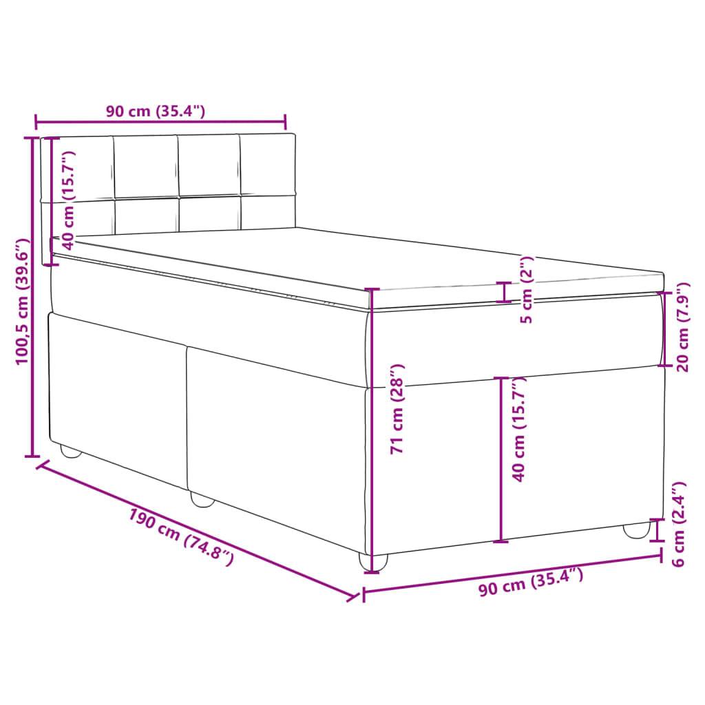 vidaXL Boxspringbett mit Matratze Blau 90x190 cm Stoff