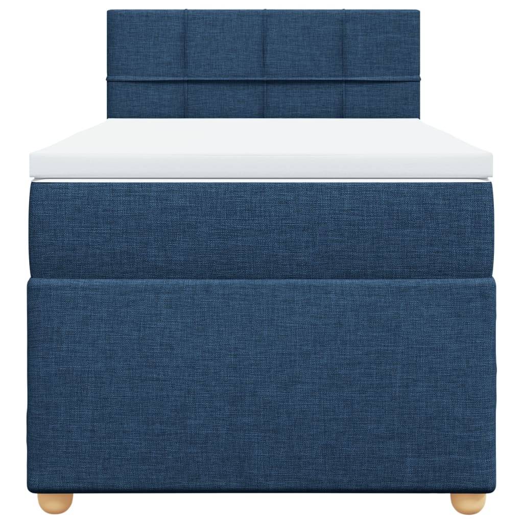 vidaXL Boxspringbett mit Matratze Blau 90x190 cm Stoff