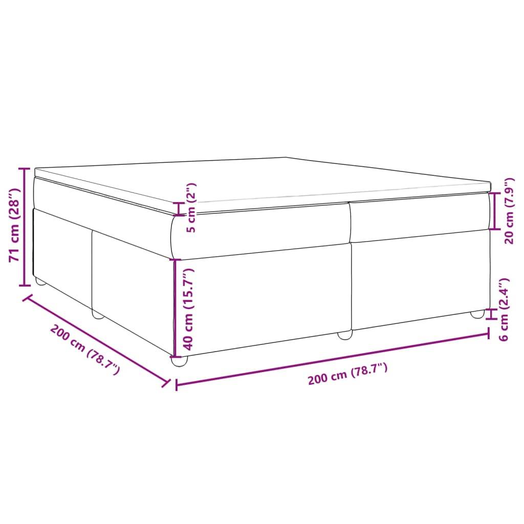 vidaXL Boxspringbett mit Matratze Schwarz 200x200 cm Stoff