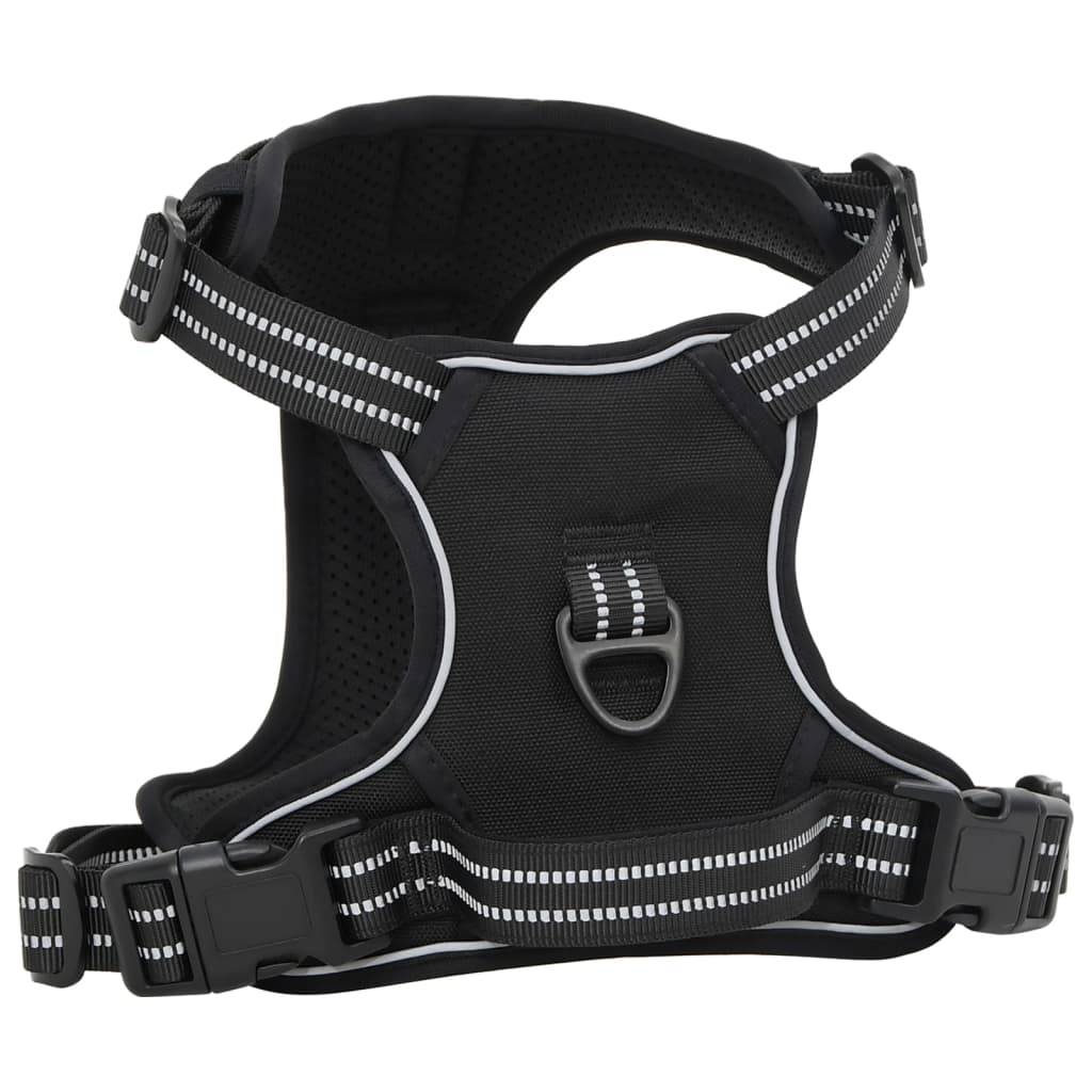 vidaXL Hundegeschirr mit Leine & Halsband Verstellbar Schwarz XL