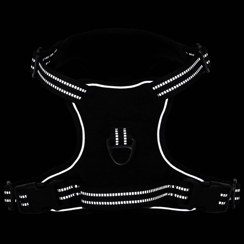 vidaXL Hundegeschirr mit Leine & Halsband Verstellbar Schwarz XL