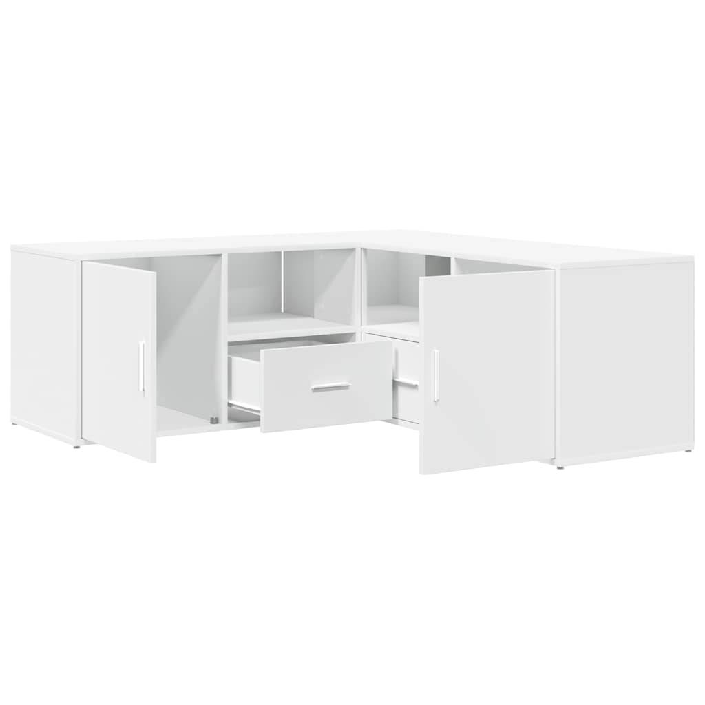 vidaXL Eckregal Weiß 200x40x45 cm Holzwerkstoff