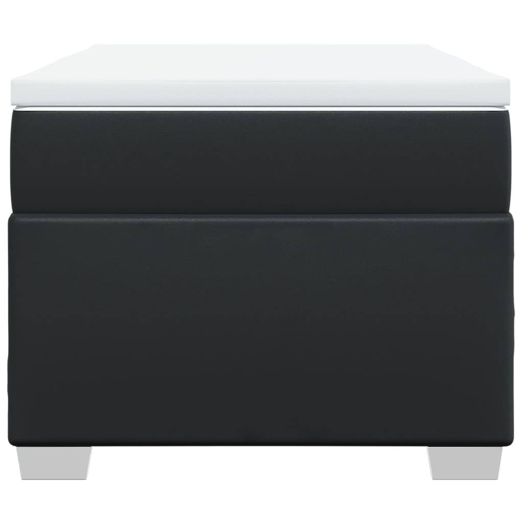 vidaXL Boxspringbett mit Matratze Schwarz 90x190 cm Kunstleder