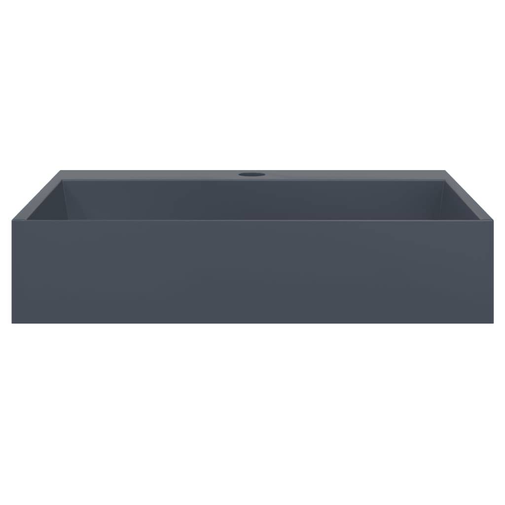 vidaXL Waschbecken 50x38x11 cm Mineralguss/Marmorguss Anthrazit