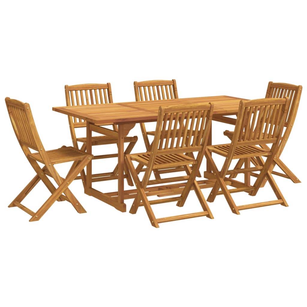 vidaXL 7-tlg. Garten-Essgruppe 180x90x75 cm Massivholz Akazie