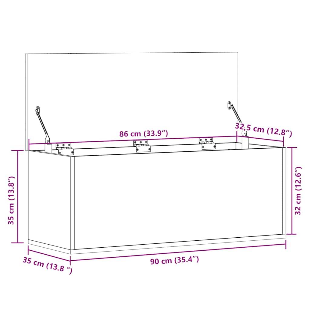 vidaXL Truhe Weiß 90x35x35 cm Holzwerkstoff