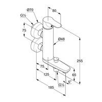 Kludi Wafü-Brause-EHM Objekta DN15 vertikale Blockarmatur chrom