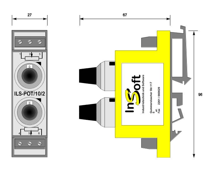 2 x Potentiometer 10-Gang lin. 2W 10K