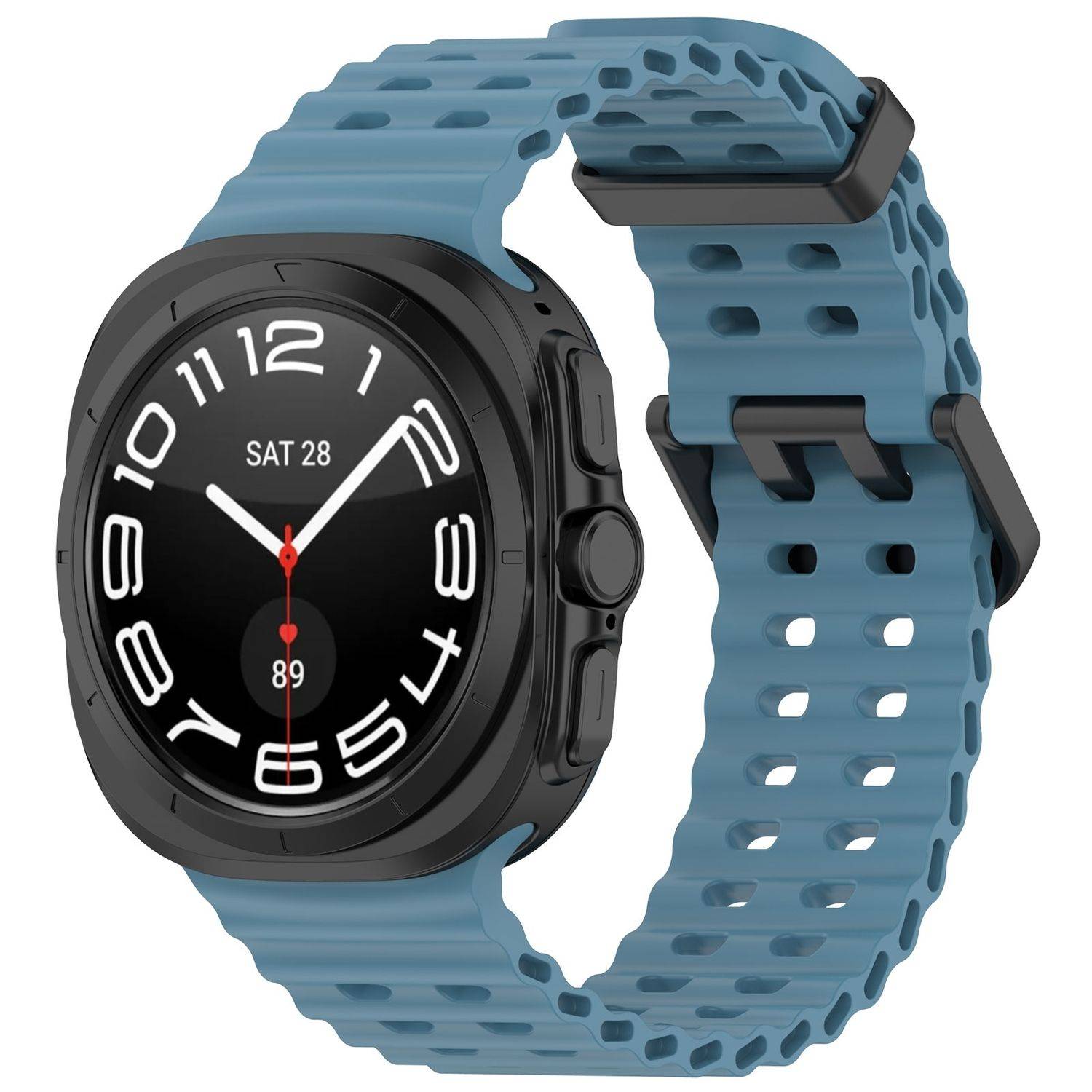 Für Samsung Galaxy Watch Ultra 47mm Silikon Dual Schnalle Band Blau