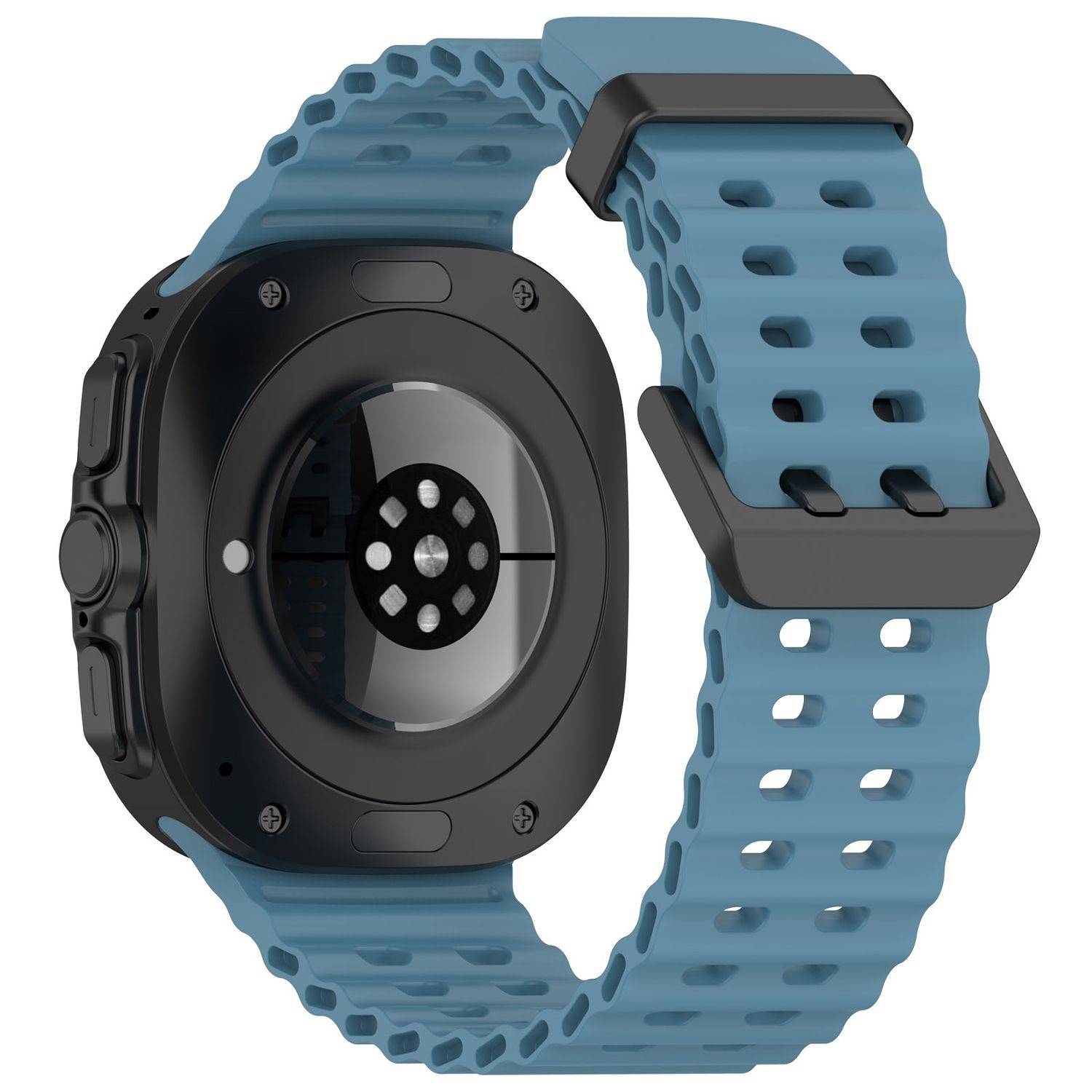 Für Samsung Galaxy Watch Ultra 47mm Silikon Dual Schnalle Band Blau