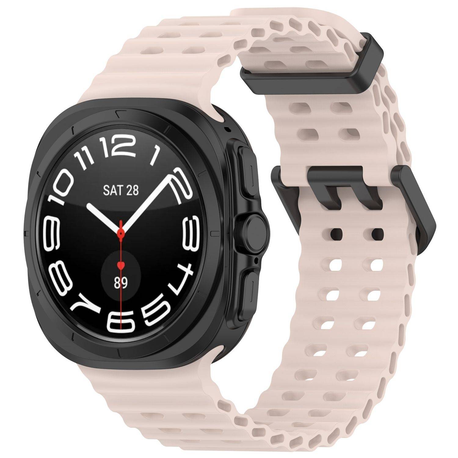 Für Samsung Galaxy Watch Ultra 47mm Silikon Dual Schnalle Band Rosa