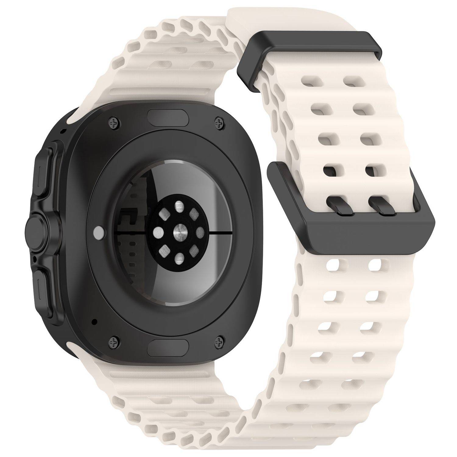 Für Samsung Galaxy Watch Ultra 47mm Silikon Dual Schnalle Band Beige