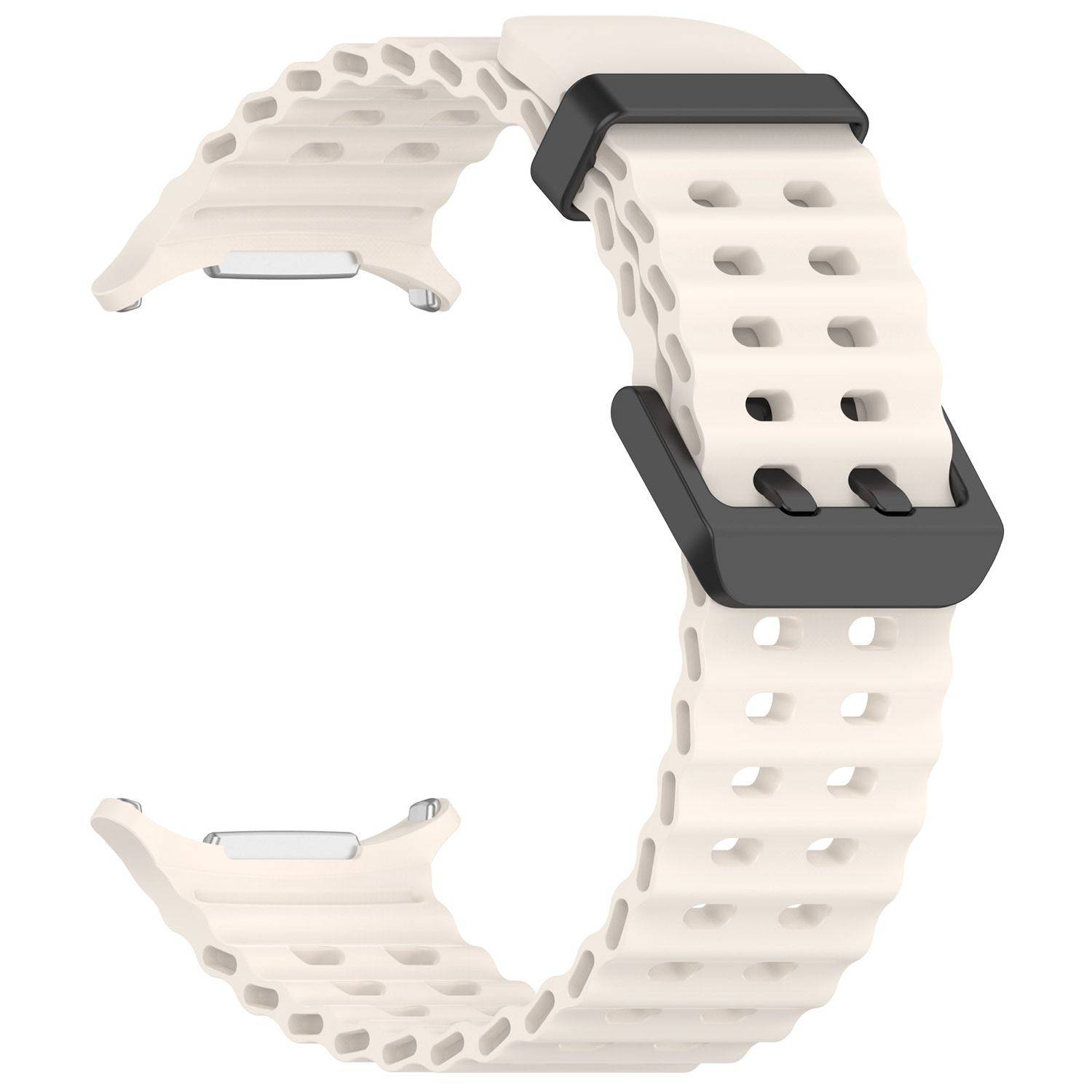Für Samsung Galaxy Watch Ultra 47mm Silikon Dual Schnalle Band Beige