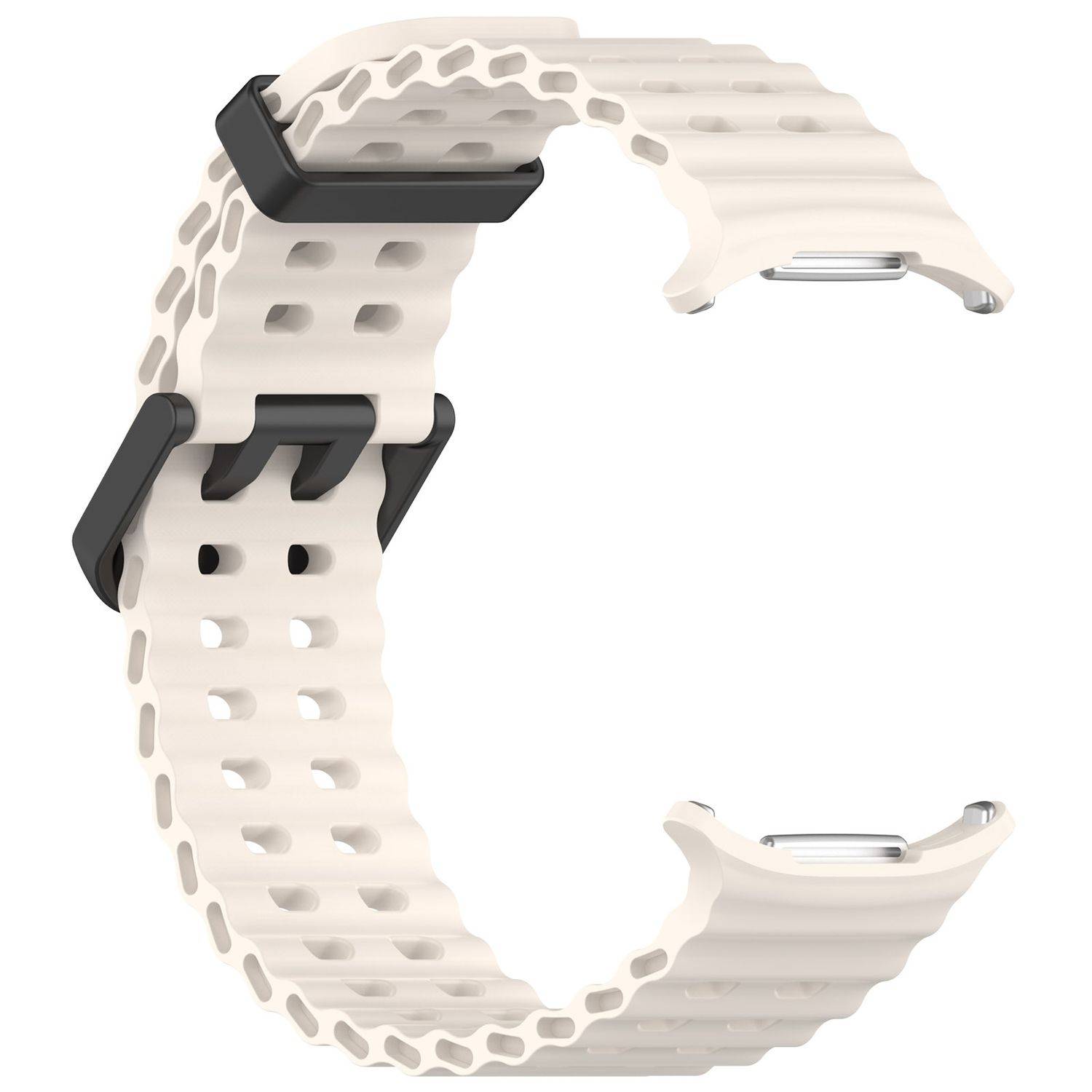Für Samsung Galaxy Watch Ultra 47mm Silikon Dual Schnalle Band Beige