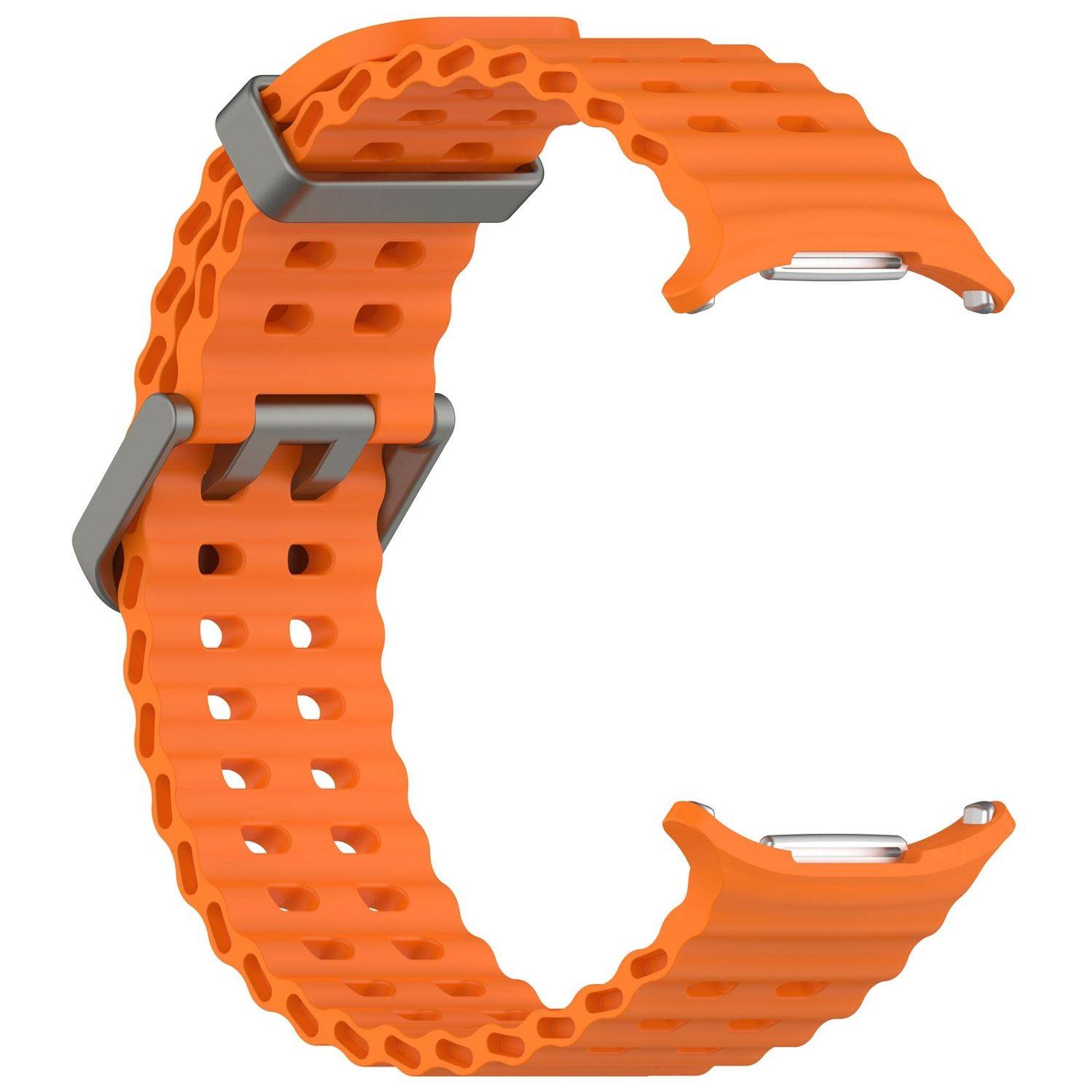 Für Samsung Galaxy Watch Ultra 47mm Silikon Dual Schnalle Band Orange