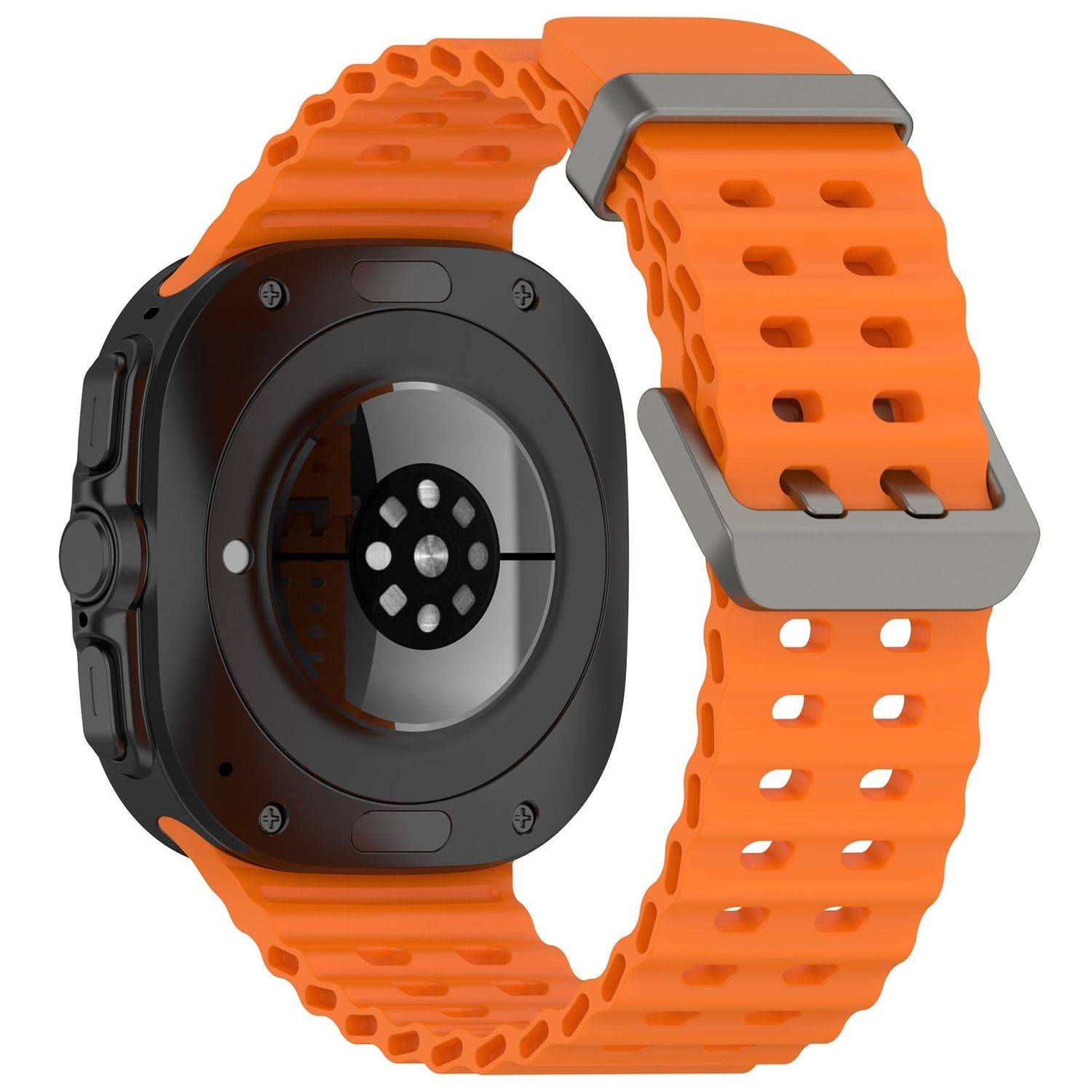 Für Samsung Galaxy Watch Ultra 47mm Silikon Dual Schnalle Band Orange