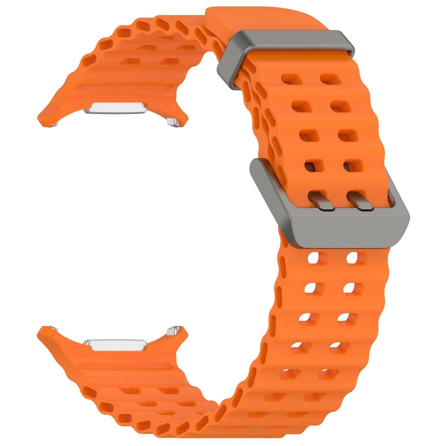 Für Samsung Galaxy Watch Ultra 47mm Silikon Dual Schnalle Band Orange
