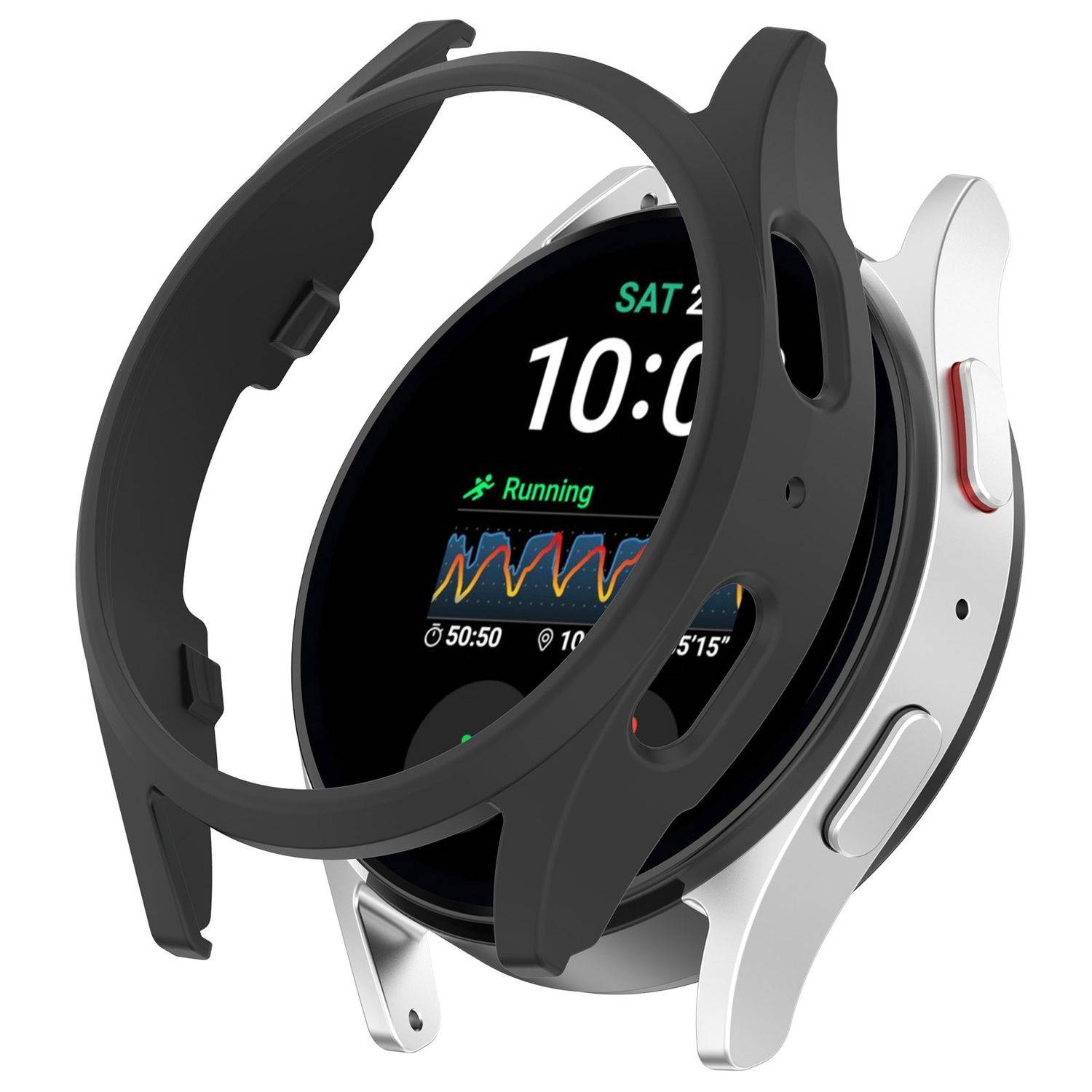 Für Samsung Galaxy Watch 7 44mm Kunststoff PC Gehäuse Hülle Schwarz