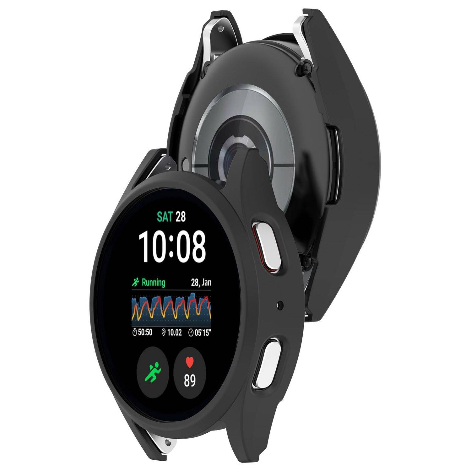 Für Samsung Galaxy Watch 7 44mm Kunststoff PC Gehäuse Hülle Schwarz