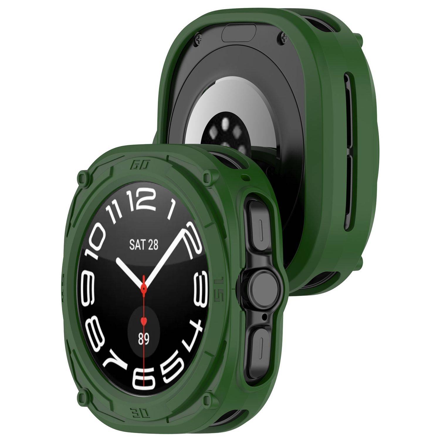 Für Samsung Galaxy Watch Ultra 47mm Armored TPU Gehäuse Hülle Grün