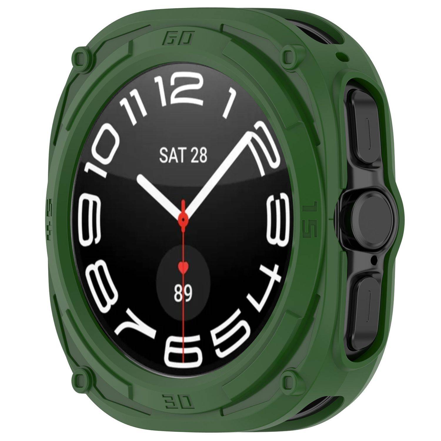 Für Samsung Galaxy Watch Ultra 47mm Armored TPU Gehäuse Hülle Grün