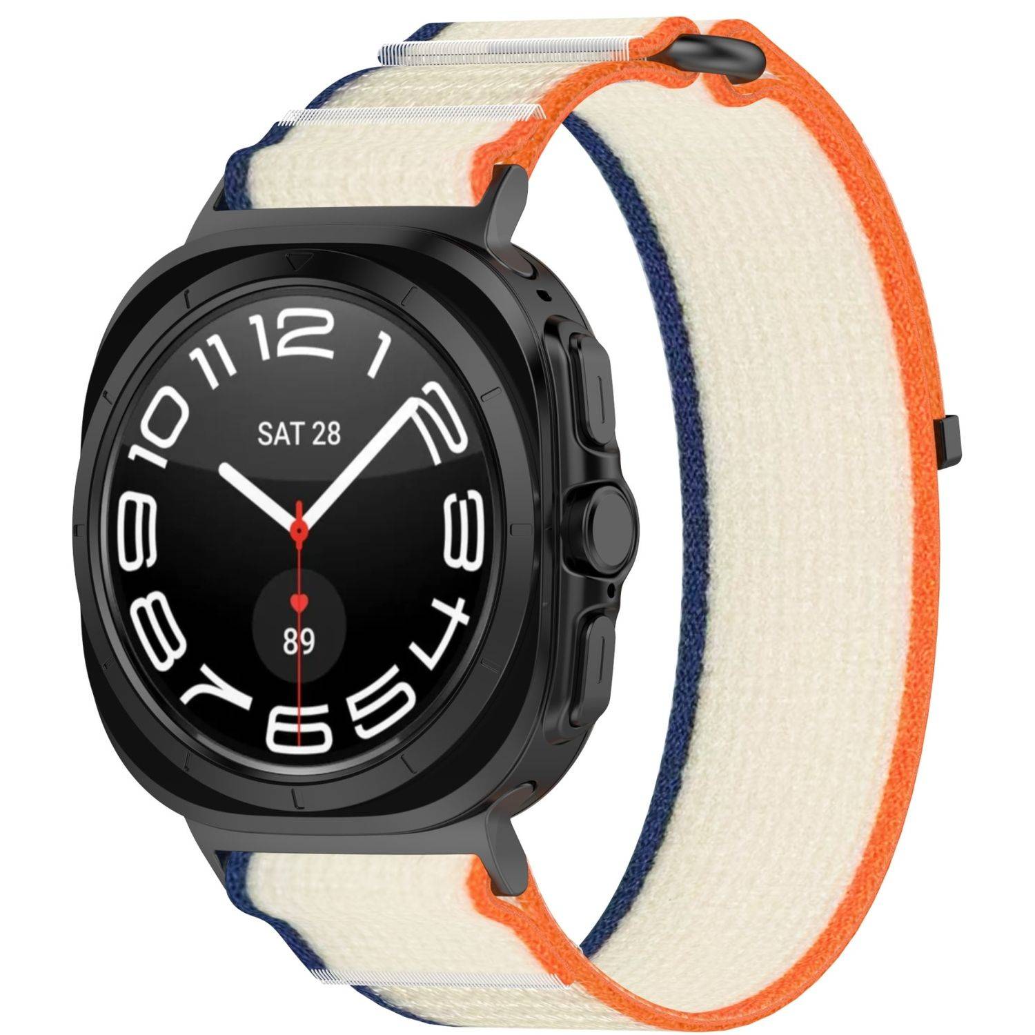 Für Samsung Galaxy Watch Ultra 47mm Nylon Klettverschluss Arm Band M1