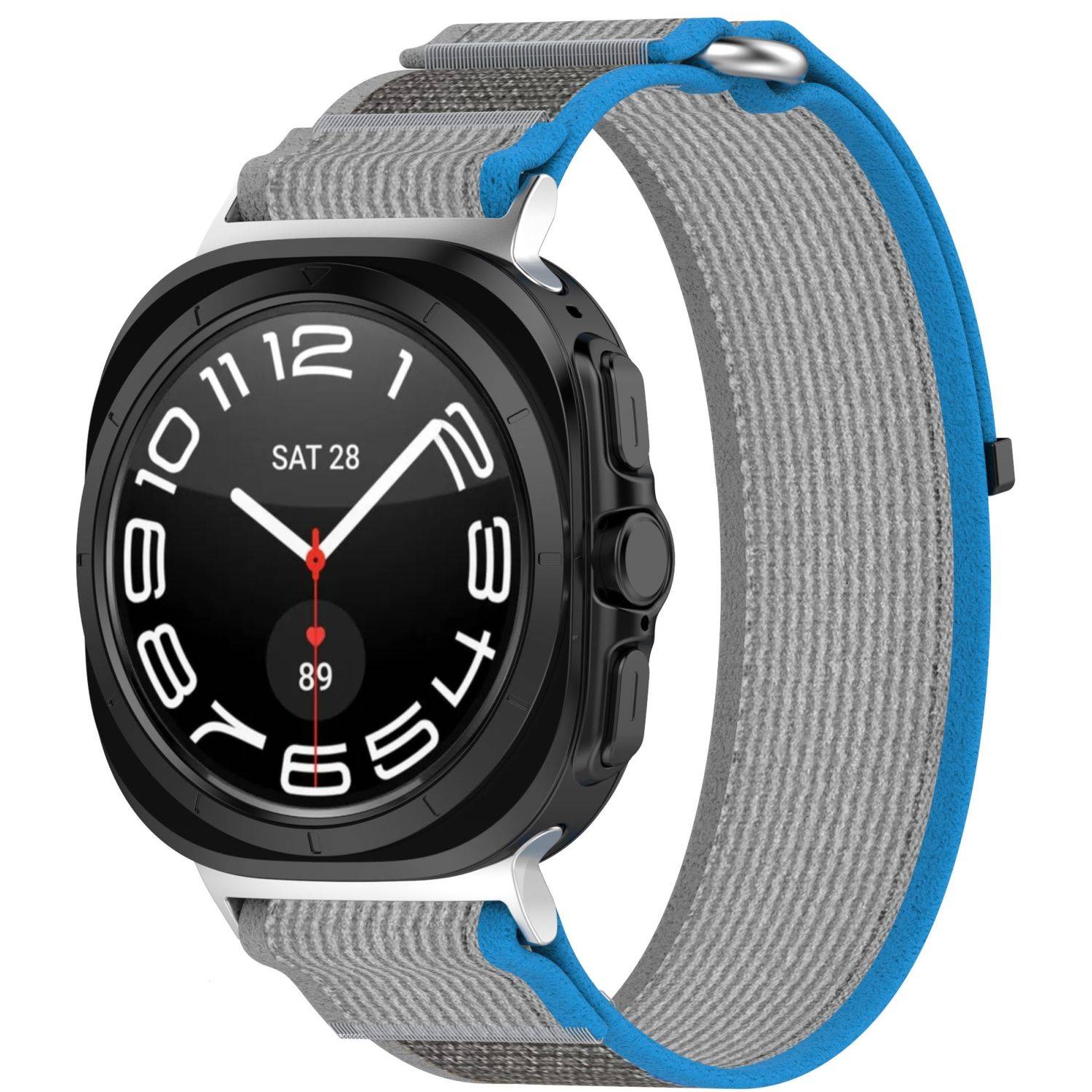Für Samsung Galaxy Watch Ultra 47mm Nylon Klettverschluss Arm Band M5