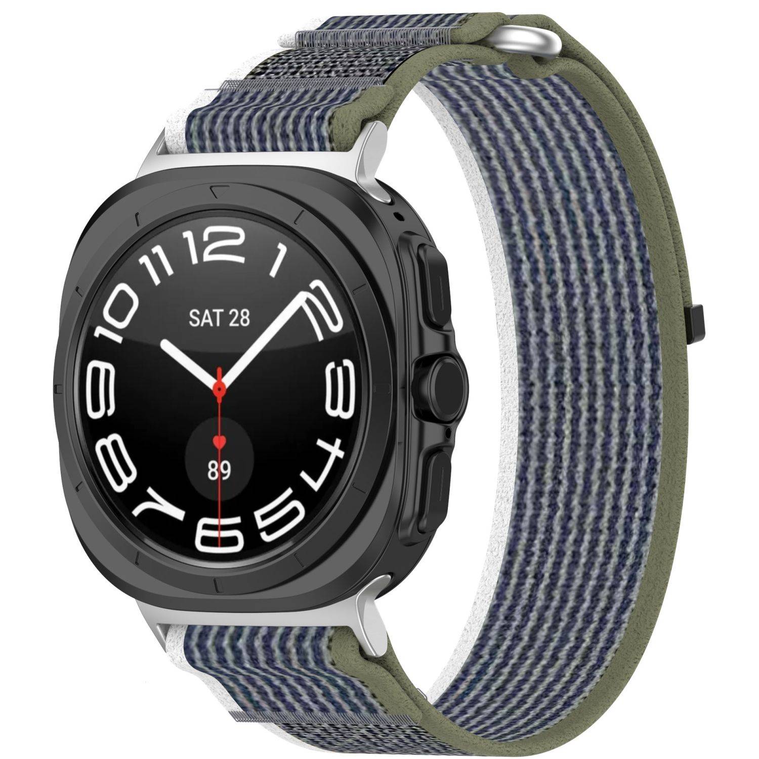 Für Samsung Galaxy Watch Ultra 47mm Nylon Klettverschluss Arm Band M6