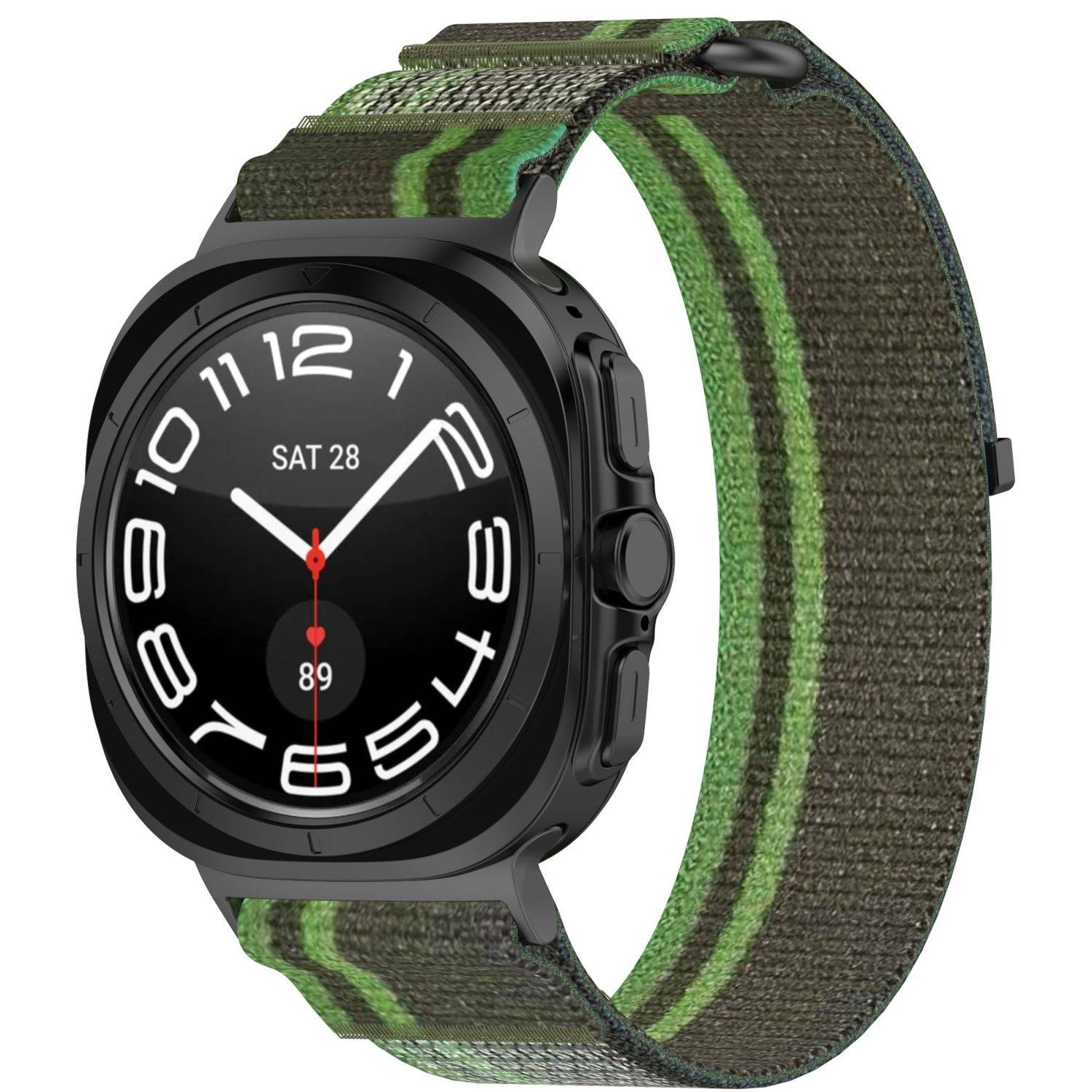 Für Samsung Galaxy Watch Ultra 47mm Nylon Klettverschluss Arm Band M7