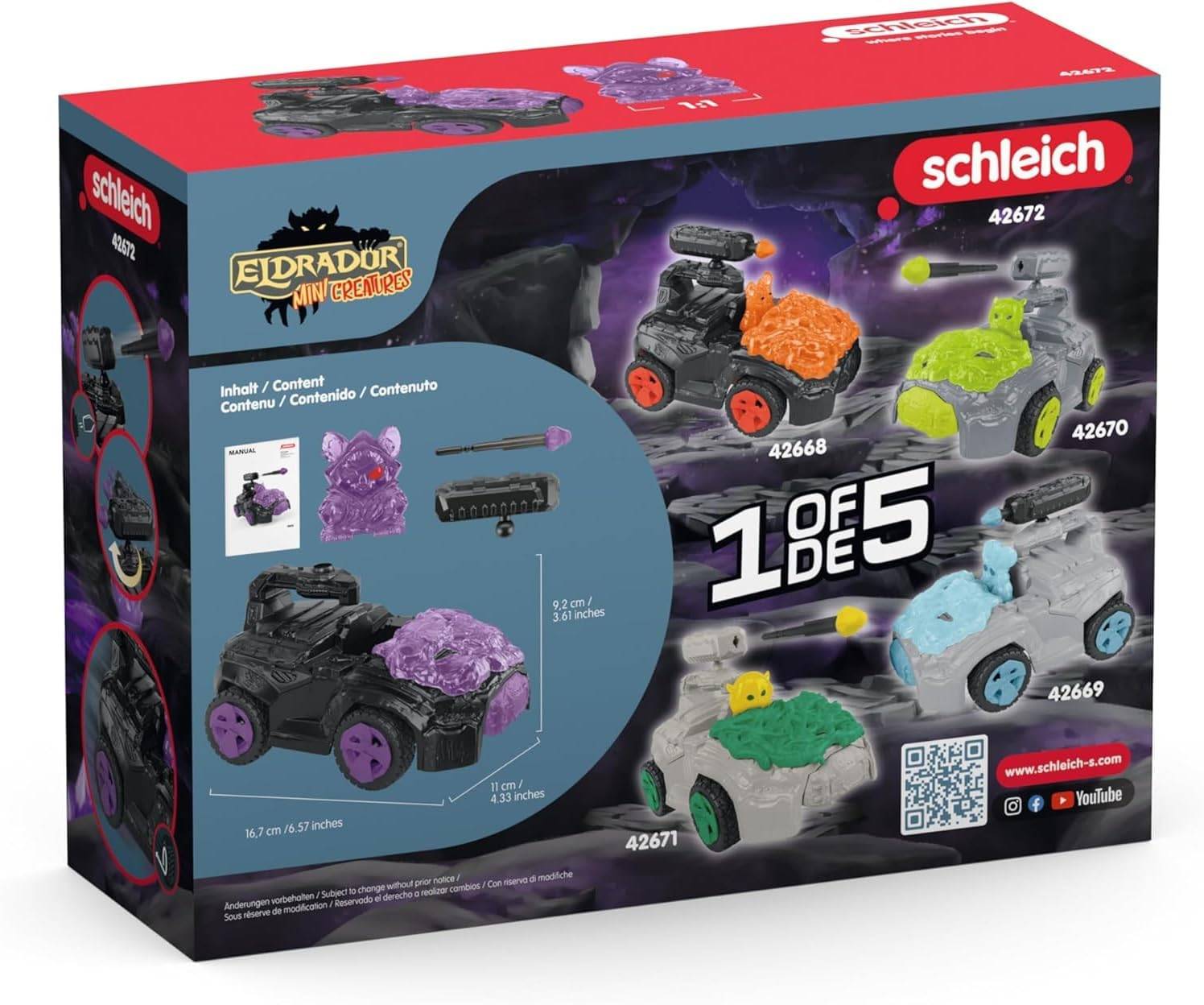 Schleich 42672 - Schatten-Crashmobil mit Mini Creature - Eldrador Creatures