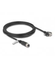 Delock M12 Kabel A-kodiert 8 Pin Buchse zu RJ45 Stecker mit Schrauben Cat.5e FTP 3 m CAT 5e 3 m 8-polig
