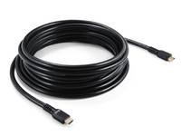 Aufgerolltes schwarzes USB-Kabel mit Steckverbindern an beiden Enden